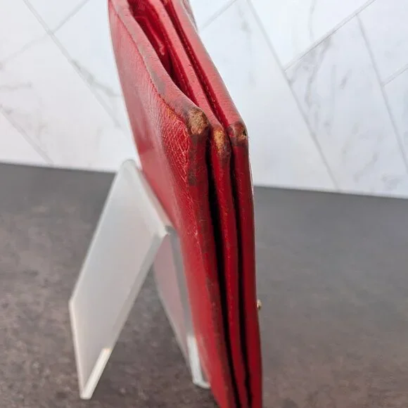 Prada Red Leather Wallet – Classic Snap Closure - Picture 14 of 17